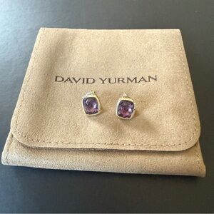 David Yurman Gold and Purple Amethyst Earrings